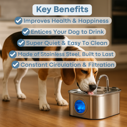 AquaPup Stainless Steel Water Fountain