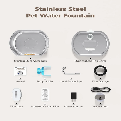AquaPup Stainless Steel Water Fountain